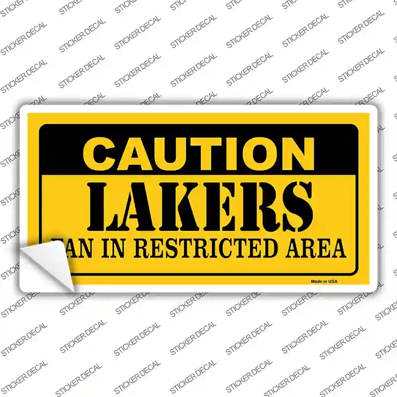 LP-2605s-XL Caution Lakers Fan Novelty Sticker Decal, Extra Large