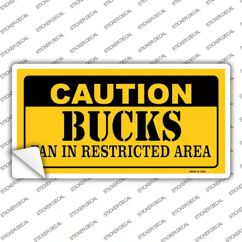 LP-2608s-XL Caution Bucks Fan Novelty Sticker Decal, Extra Large