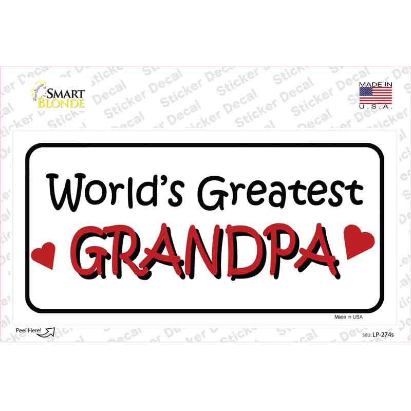 LP-274s-M Worlds Greatest Grandpa Novelty Sticker Decal, Medium