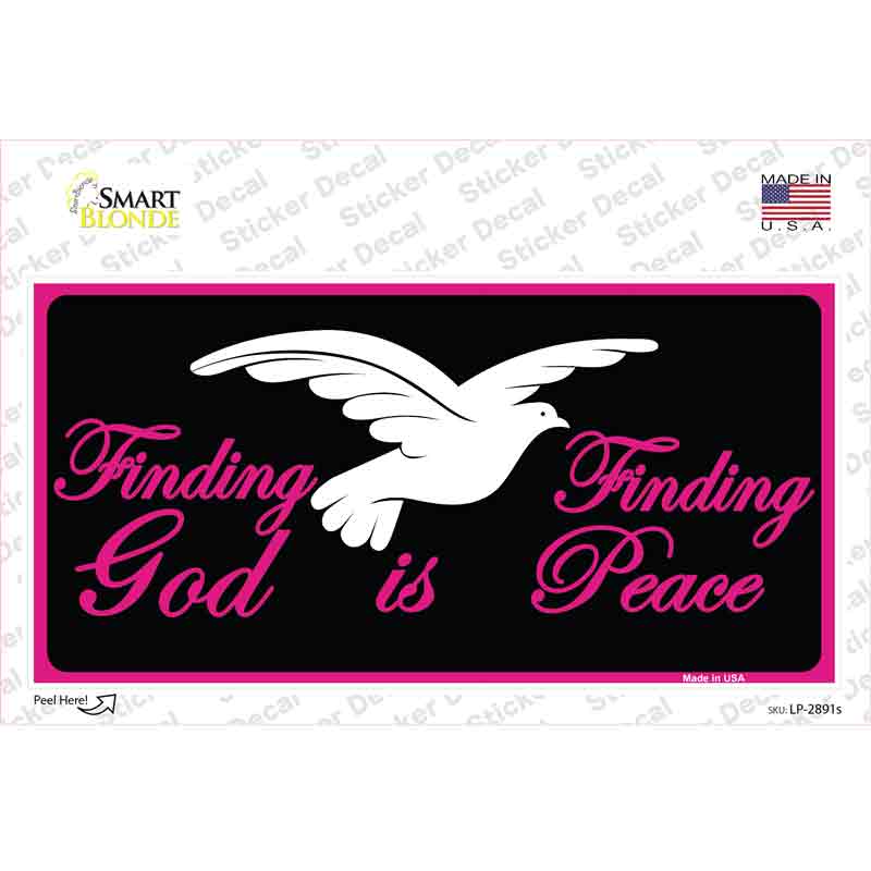 LP-2891s-M Finding God Finding Peace Black Novelty Sticker Decal, Medium