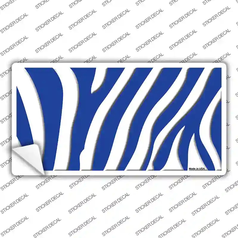 LP-2907s-XL Blue White Zebra Novelty Sticker Decal, Extra Large