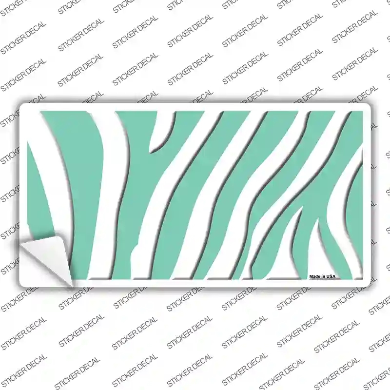 LP-2914s-L Mint White Zebra Novelty Sticker Decal, Large
