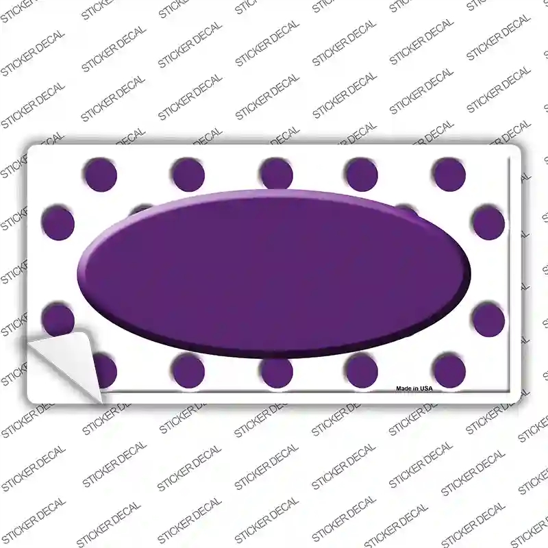 LP-2993s-S Purple White Polka Dot Center Oval Novelty Sticker Decal, Small