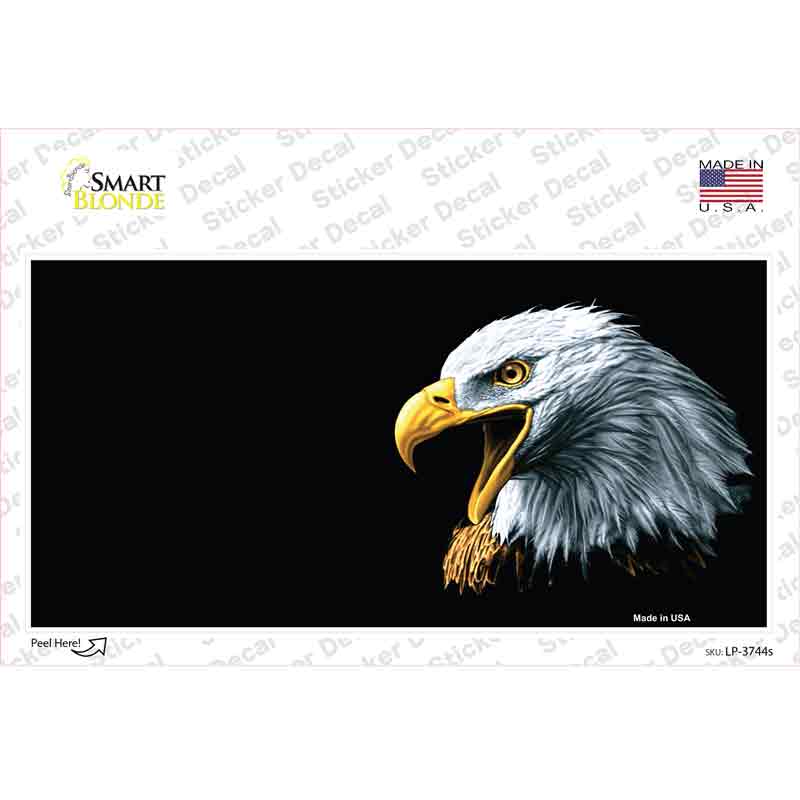 LP-3744s-M Bald Eagle Offset Novelty Sticker Decal, Medium