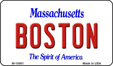 M-10981 3.5 x 2 in. Boston Massachusetts State License Plate Magnet