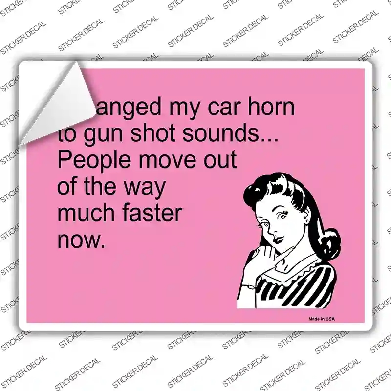 P-1209s-L I Changed My Car Horn Novelty Rectangle Sticker Decal, Large