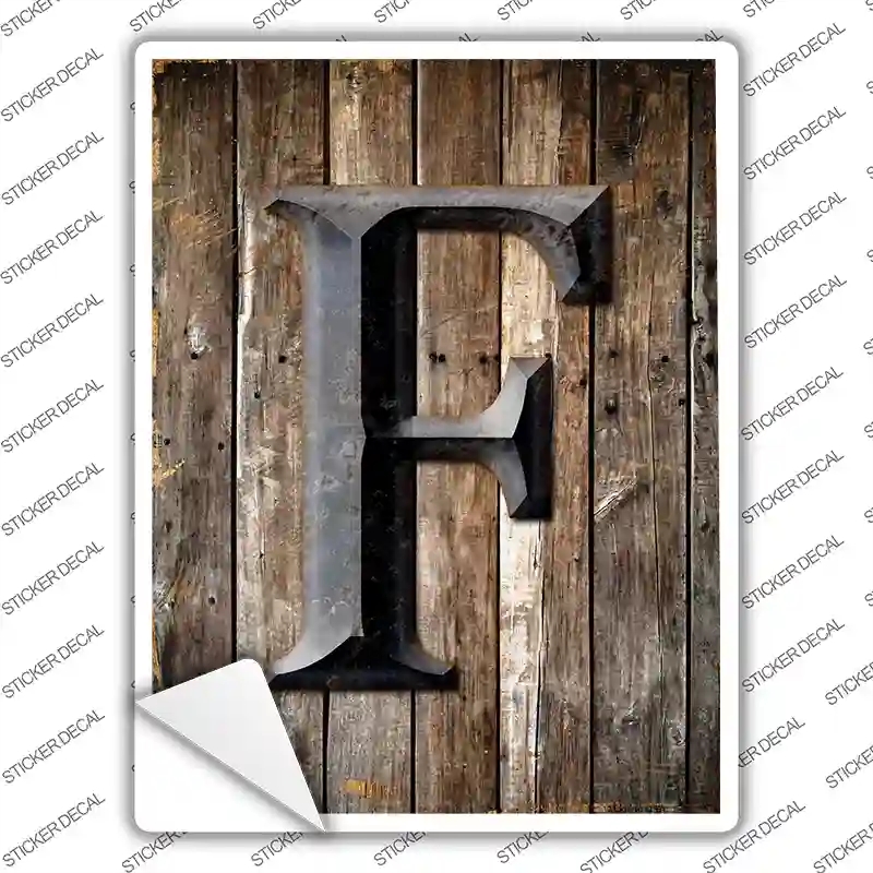 P-1270s-L Letter F Novelty Rectangle Sticker Decal, Large