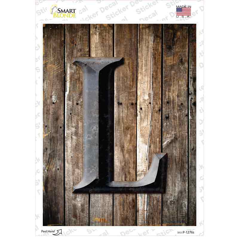 P-1276s-M Letter L Novelty Rectangle Sticker Decal, Medium