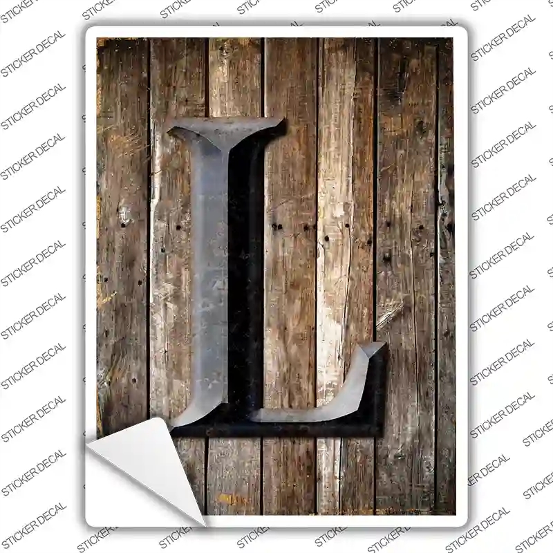 P-1276s-S Letter L Novelty Rectangle Sticker Decal, Small