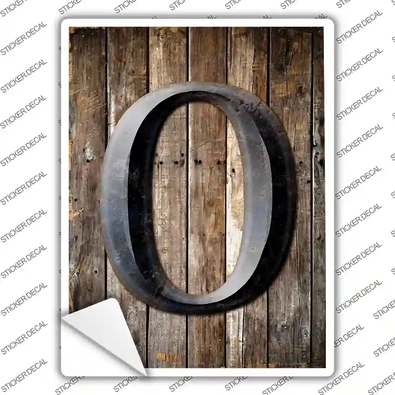 P-1279s-L Letter O Novelty Rectangle Sticker Decal, Large
