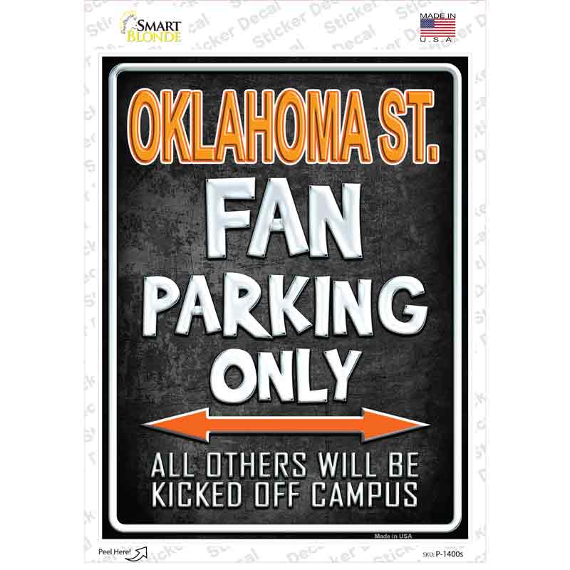 P-1400s-M Oklahoma State Novelty Rectangle Sticker Decal, Medium