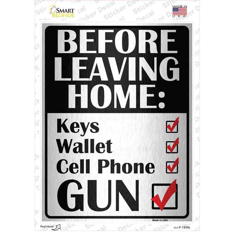 P-1959s-M Before Leaving Home Novelty Rectangular Sticker Decal, Medium