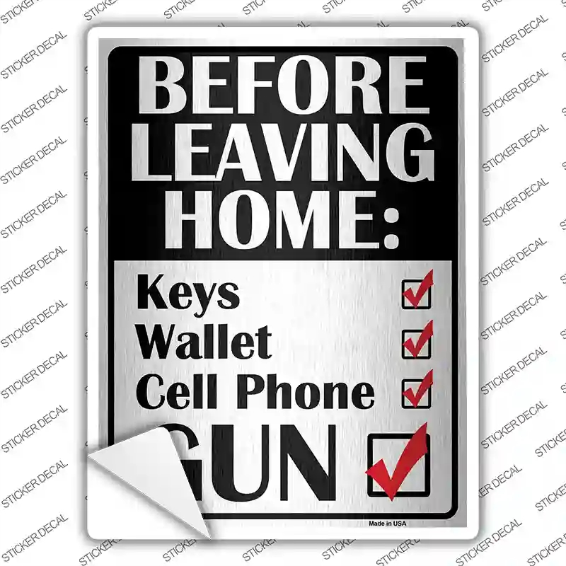 P-1959s-S Before Leaving Home Novelty Rectangular Sticker Decal, Small