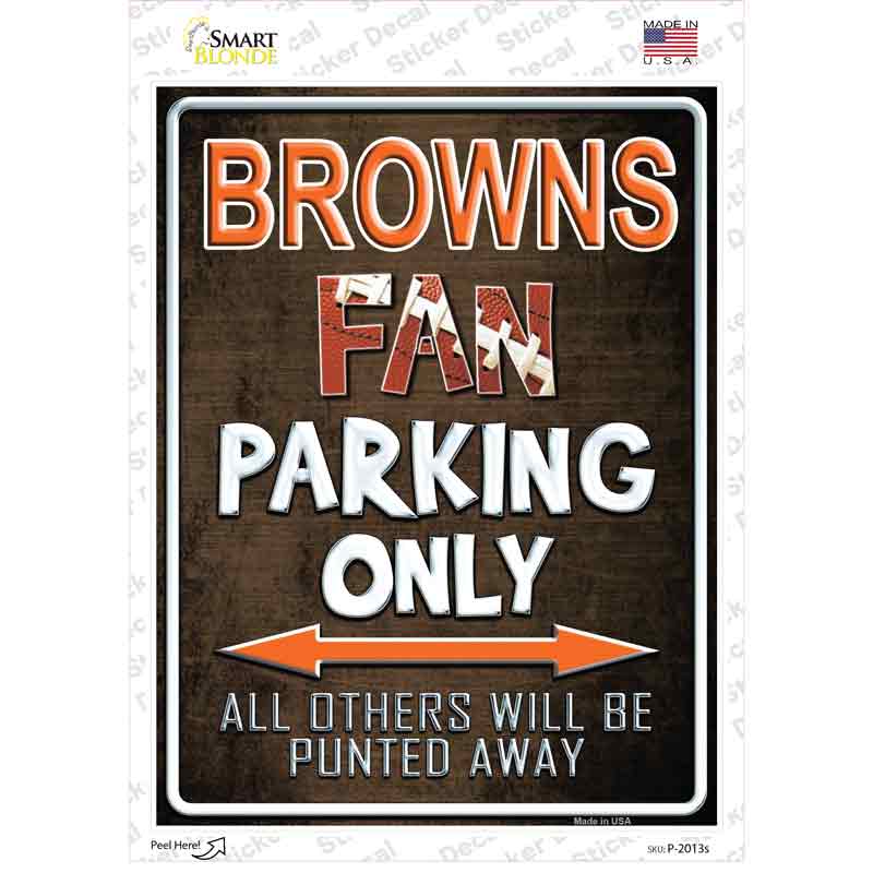 P-2013s-M Browns Novelty Rectangle Sticker Decal, Medium