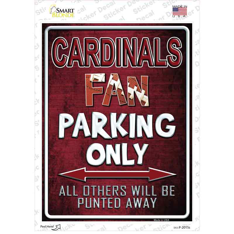 P-2015s-M Cardinals Novelty Rectangle Sticker Decal, Medium