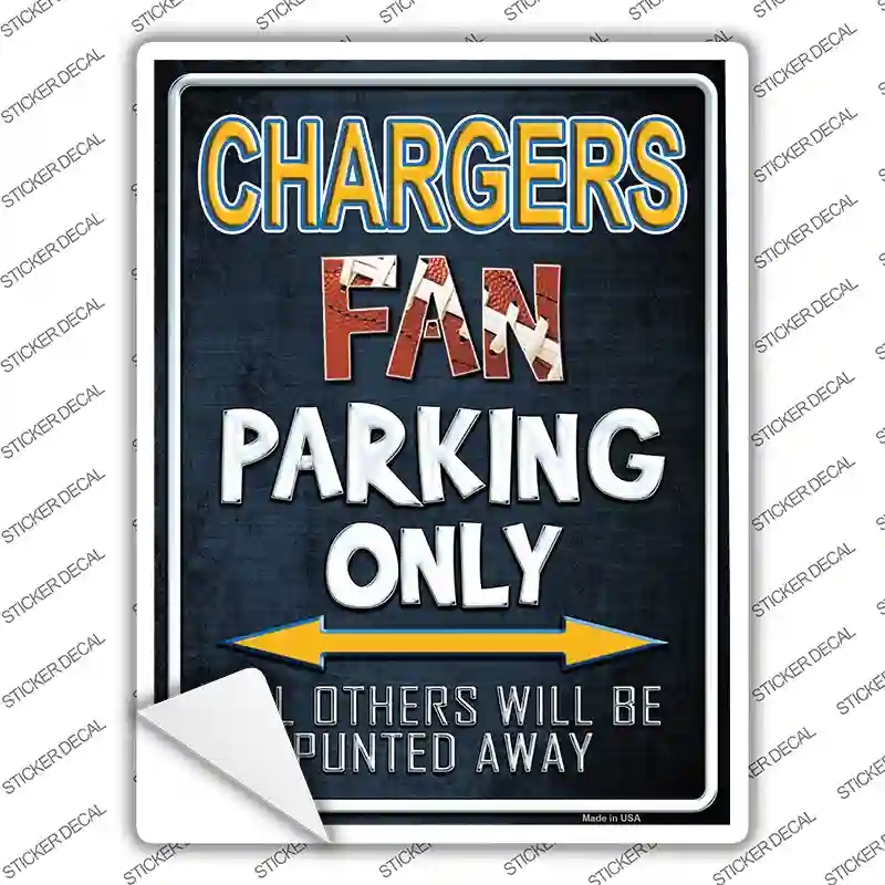 P-2016s-L Chargers Novelty Rectangle Sticker Decal, Large