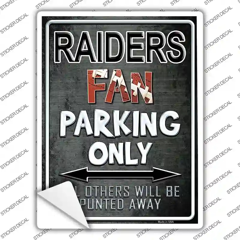P-2030s-L Raiders Novelty Rectangle Sticker Decal, Large
