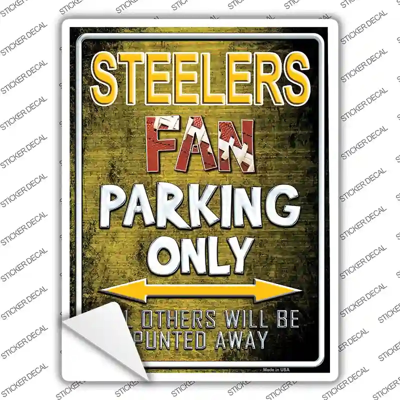 P-2036s-S Steelers Novelty Rectangle Sticker Decal, Small