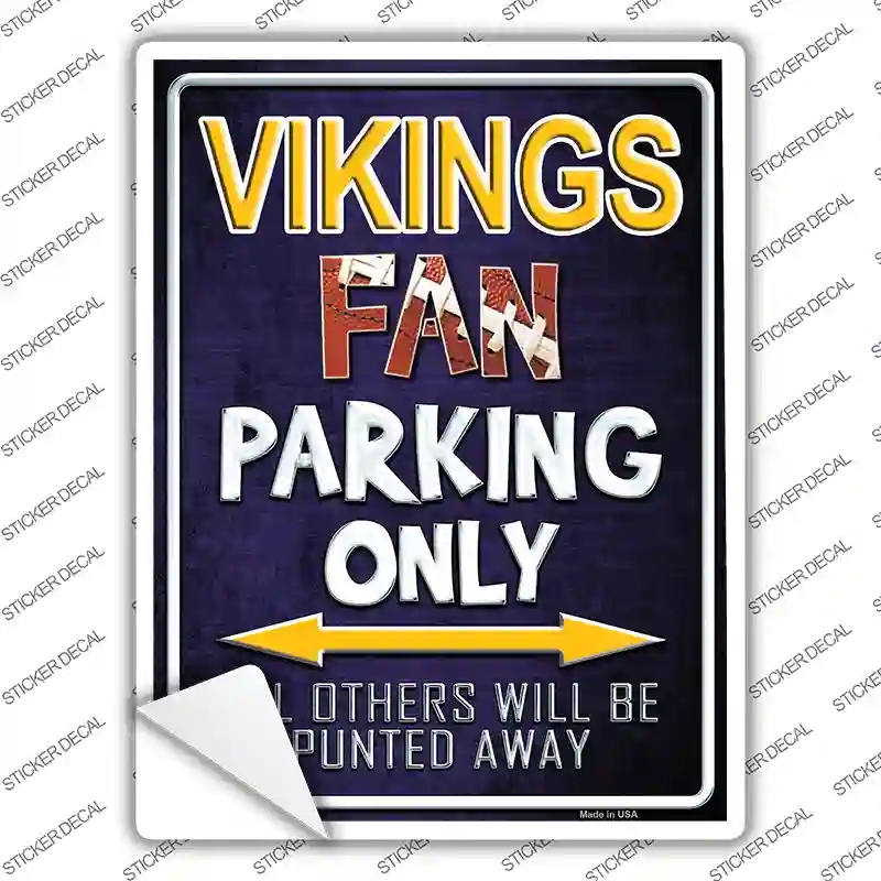 P-2039s-L Vikings Novelty Rectangle Sticker Decal, Large