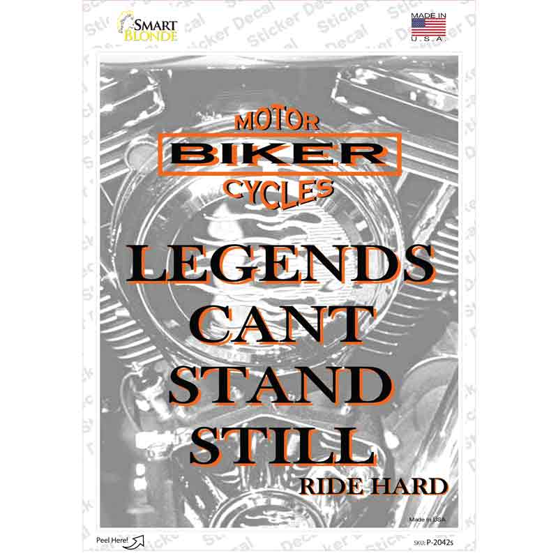 P-2042s-M Legends Novelty Rectangle Sticker Decal, Medium