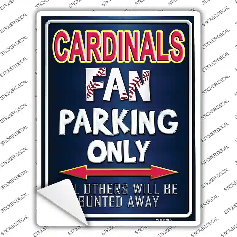 P-216s-S Cardinals Red Novelty Rectangle Sticker Decal, Small