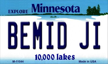 M-11044 3.5 x 2 in. Bemid Ji Minnesota State License Plate Novelty Magnet