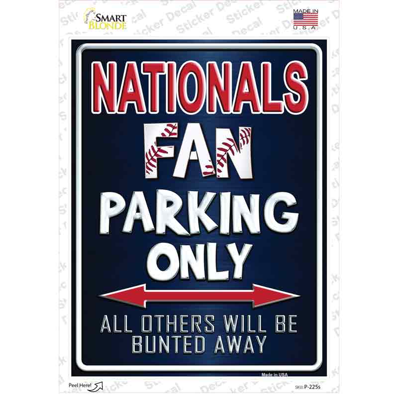 P-225s-M Nationals Novelty Rectangle Sticker Decal, Medium