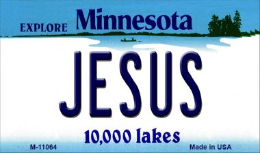 M-11064 3.5 x 2 in. Jesus Minnesota State License Plate Novelty Magnet