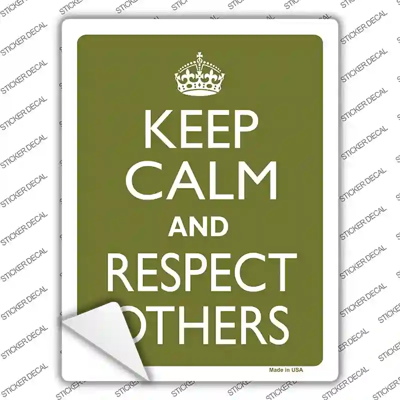 P-2278s-S Keep Calm Respect Others Novelty Rectangle Sticker Decal, Small