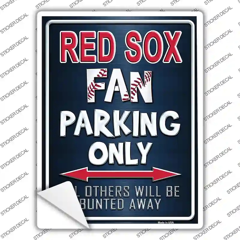 P-232s-S Red Sox Novelty Rectangle Sticker Decal, Small