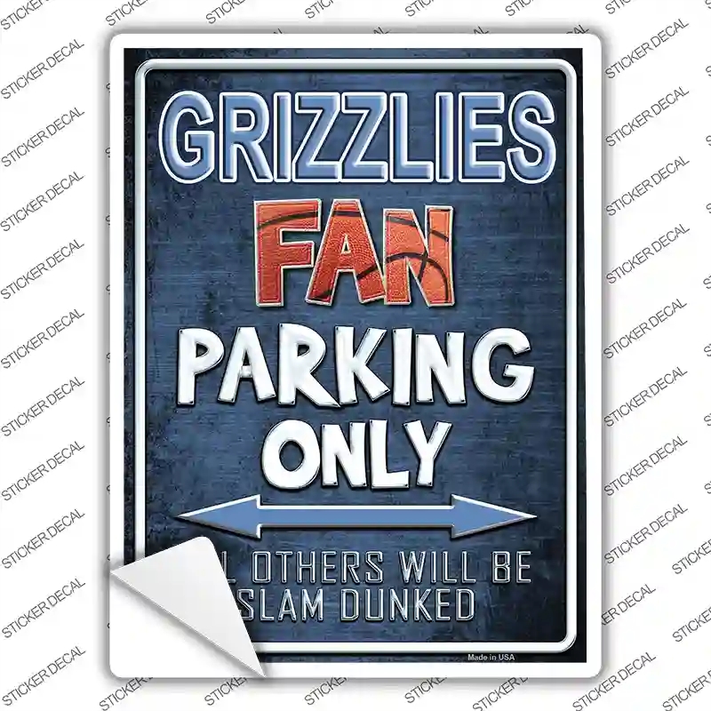 P-246s-S Grizzlies Novelty Rectangle Sticker Decal, Small