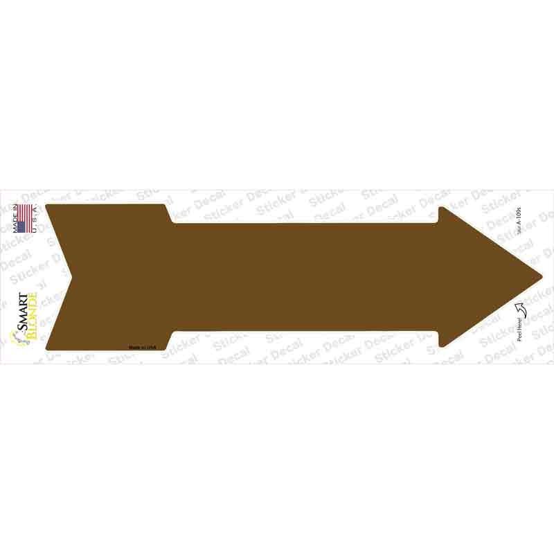 A-109s-M Brown Novelty Arrow Sticker Decal, Medium