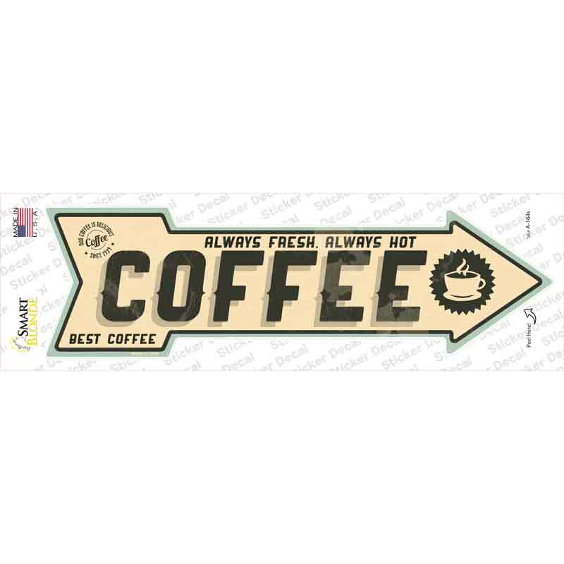A-164s-M Coffee Novelty Arrow Sticker Decal, Medium