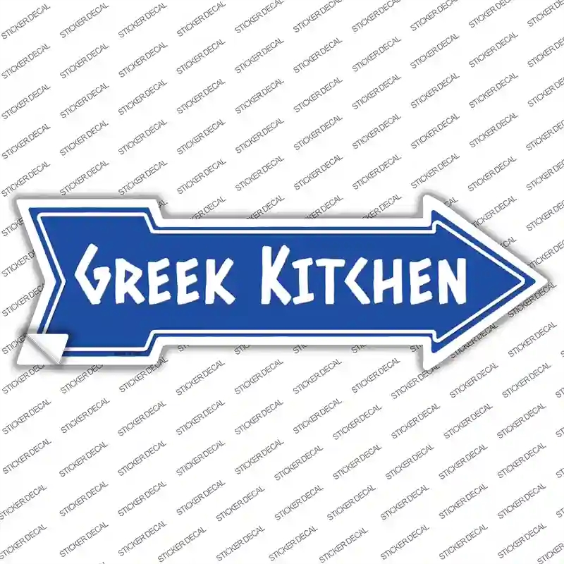 A-763s-XL Greek Kitchen Blue Novelty Arrow Sticker Decal, Extra Large