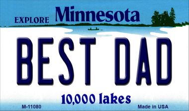 M-11080 3.5 x 2 in. Best Dad Minnesota State License Plate Novelty Magnet