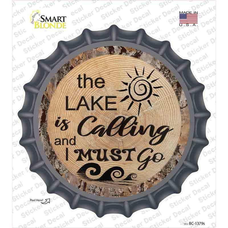 BC-1379s-M Lake is Calling Novelty Bottle Cap Sticker Decal, Medium