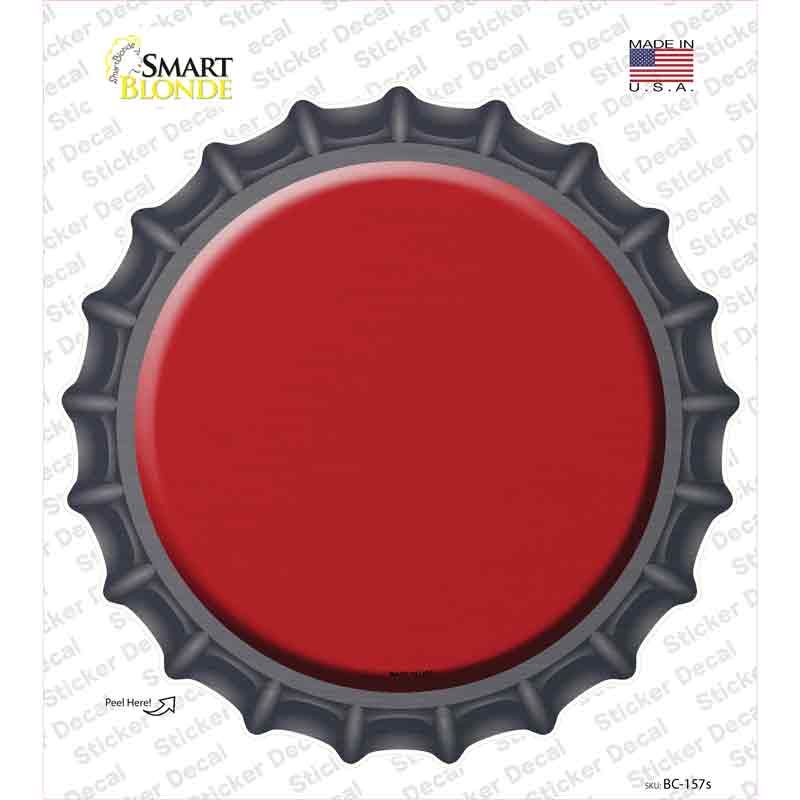 BC-157s-M Red Novelty Bottle Cap Sticker Decal, Medium