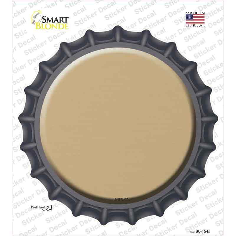 BC-164s-M Gold Novelty Bottle Cap Sticker Decal, Medium