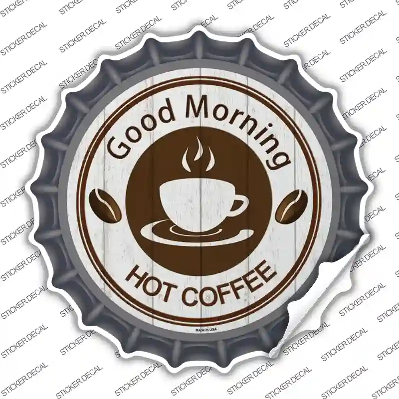 BC-1369s-S Good Morning Novelty Bottle Cap Sticker Decal, Small