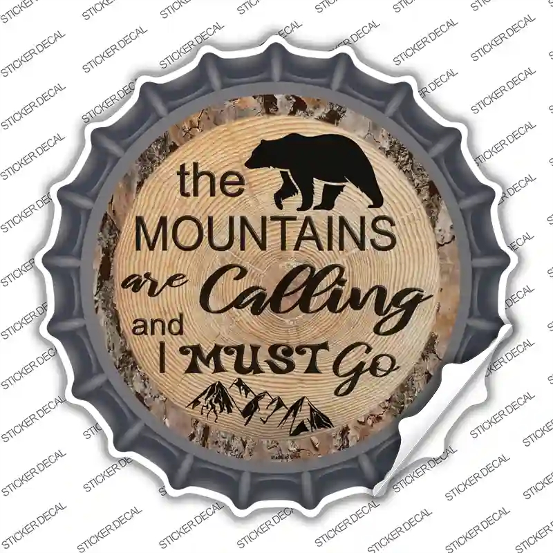 BC-1388s-XL Mountains are Calling Novelty Bottle Cap Sticker Decal, Extra Large