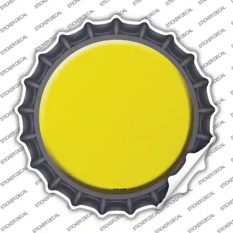 BC-155s-XL Yellow Novelty Bottle Cap Sticker Decal, Extra Large