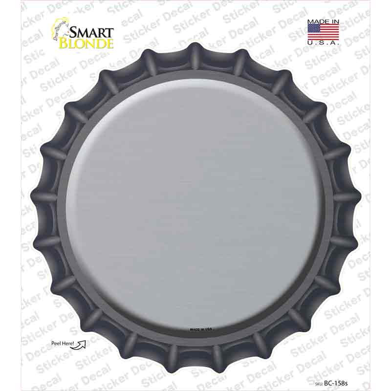 BC-158s-M Gray Novelty Bottle Cap Sticker Decal, Medium