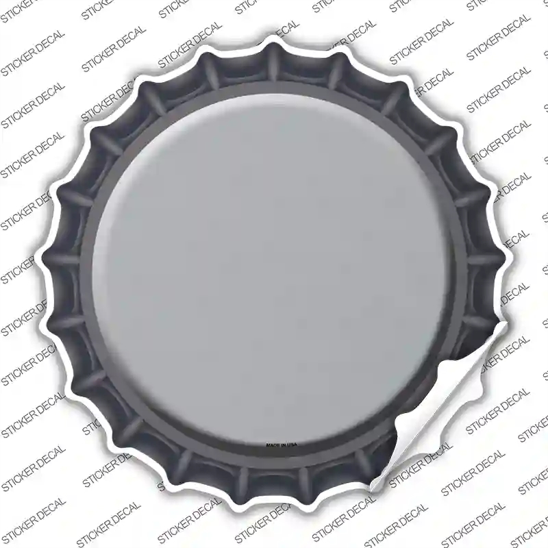 BC-158s-S Gray Novelty Bottle Cap Sticker Decal, Small