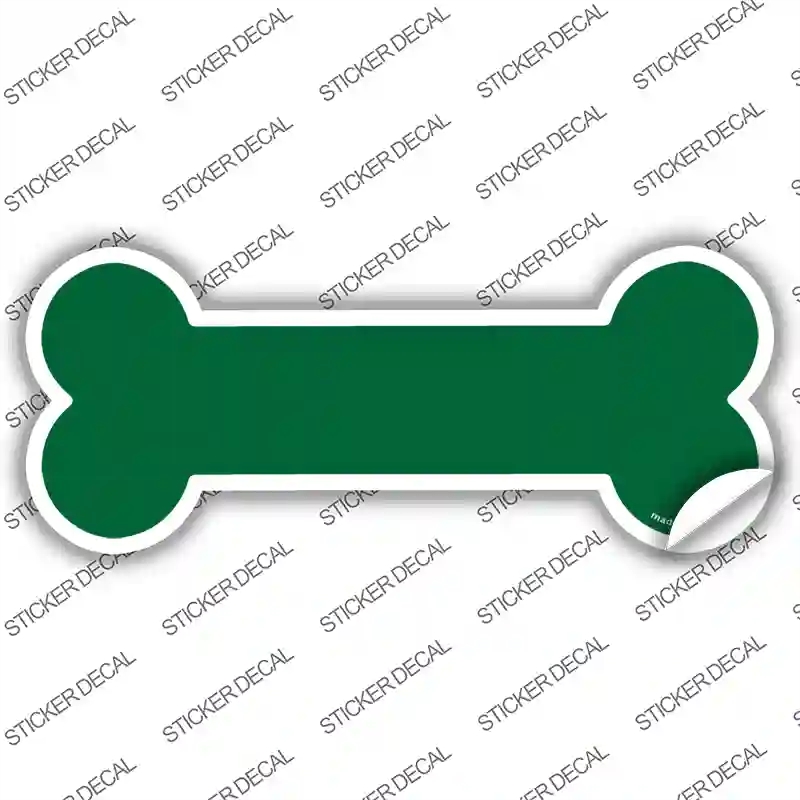 B-110s-L Green Solid Novelty Bone Sticker Decal, Large