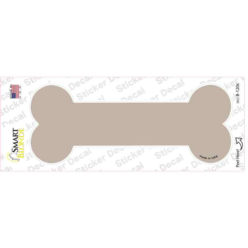 B-120s-M Tan Solid Novelty Bone Sticker Decal, Medium