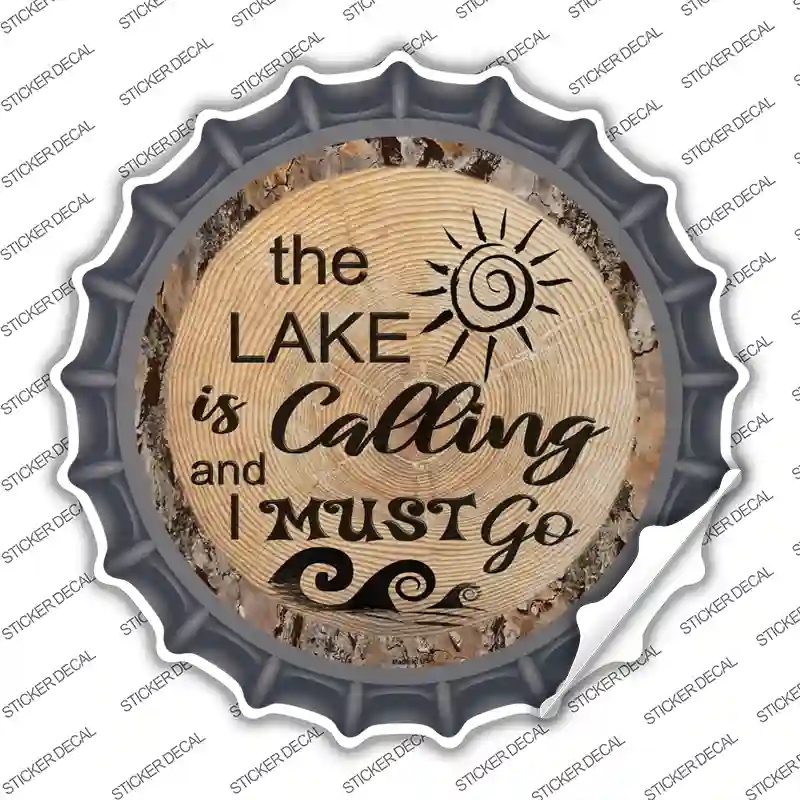 BC-1379s-L Lake is Calling Novelty Bottle Cap Sticker Decal, Large