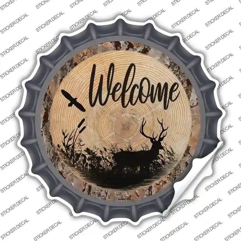 BC-1395s-L Welcome Elk Novelty Bottle Cap Sticker Decal, Large