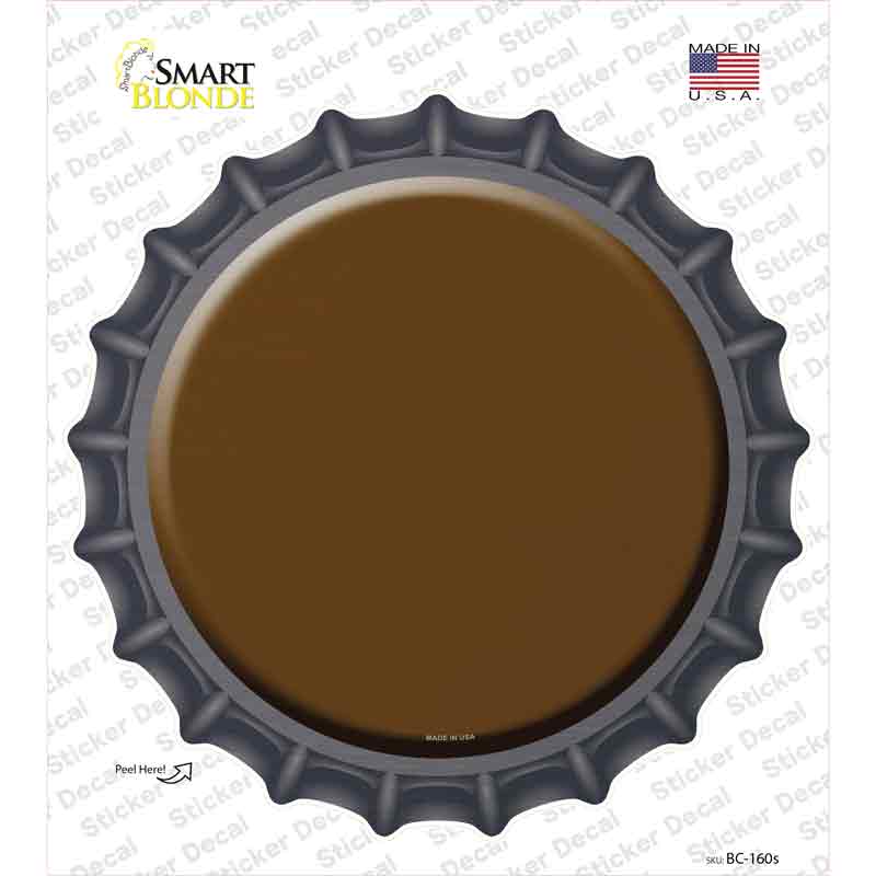 BC-160s-M Brown Novelty Bottle Cap Sticker Decal, Medium