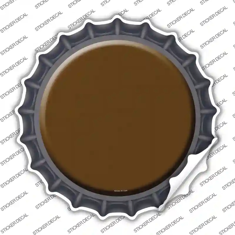 BC-160s-S Brown Novelty Bottle Cap Sticker Decal, Small