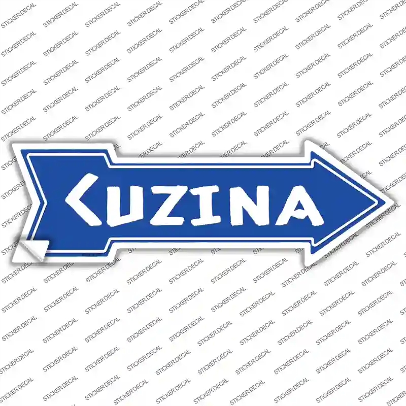 A-767s-XL Cuzina Blue Novelty Arrow Sticker Decal, Extra Large